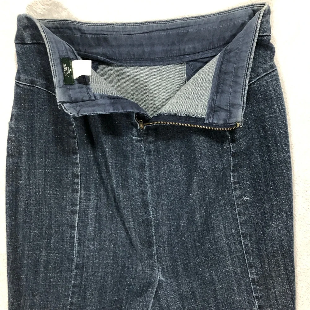 J.Crew‎ Denim Skirt Pencil Pockets Dark Wash Career Casual Size 30